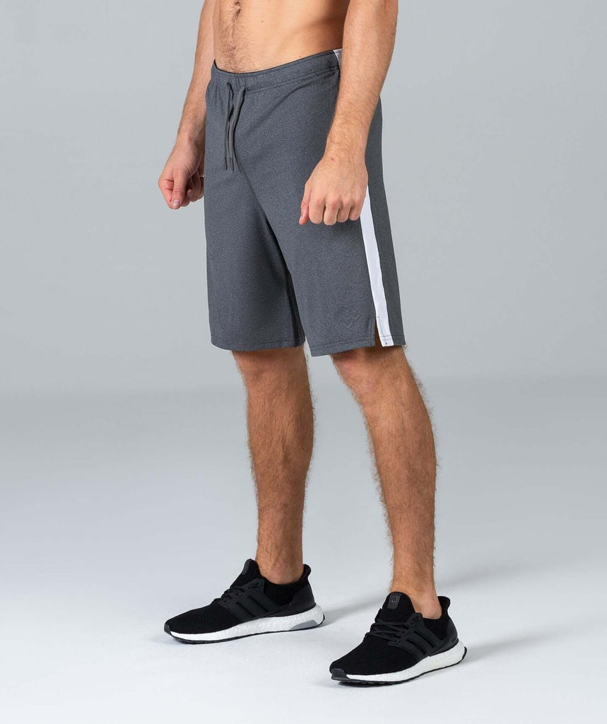 10 Inch Sports Shorts (Grey/White) - Machine Fitness