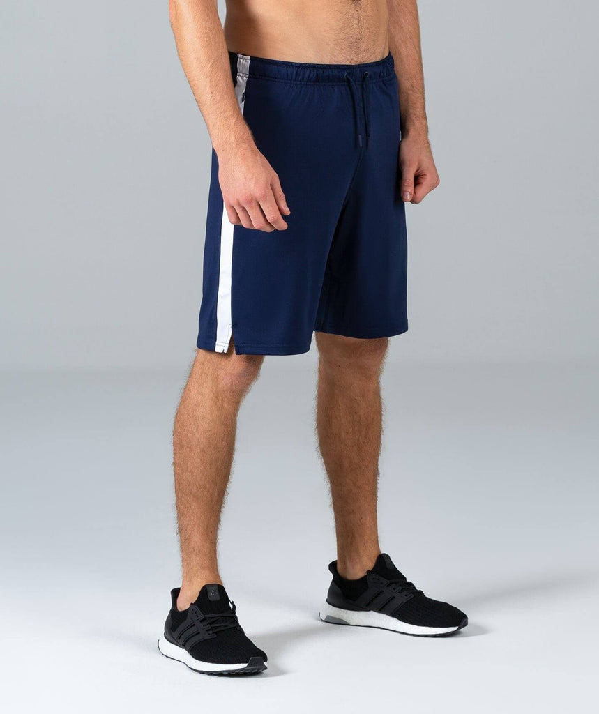 10 Inch Sports Shorts (Navy/White) - Machine Fitness