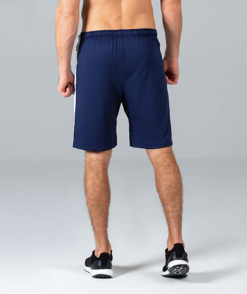 10 Inch Sports Shorts (Navy/White) - Machine Fitness