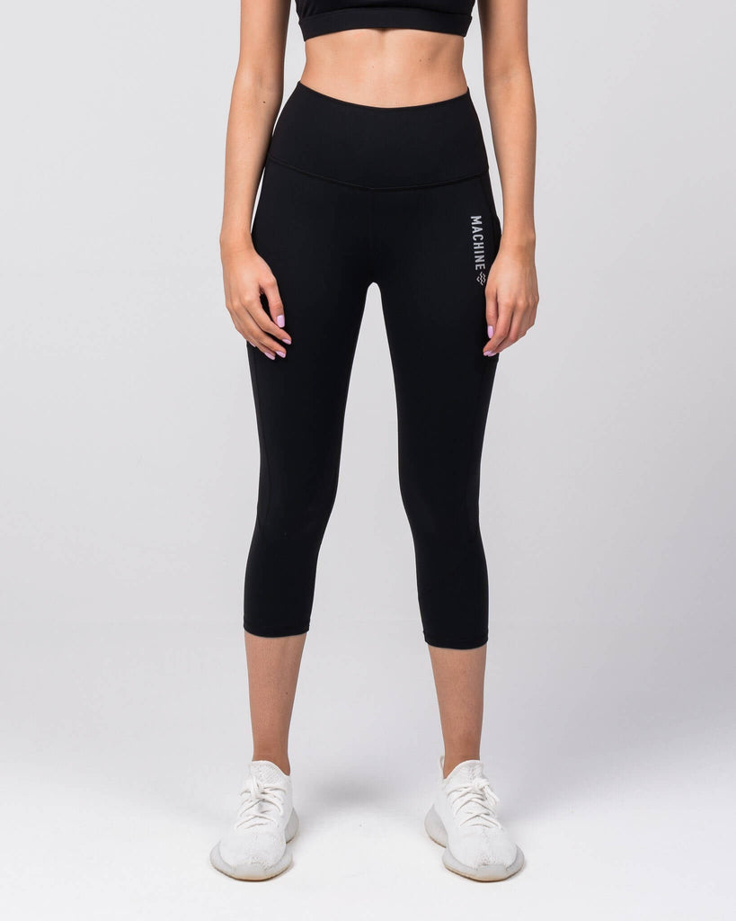 Core Cropped Leggings (Black) - Machine Fitness