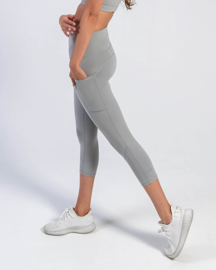 Core Cropped Leggings (Grey) - Machine Fitness