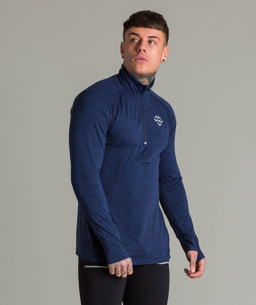 Exo-Knit 1/4 Zip Pullover (Navy) - Machine Fitness