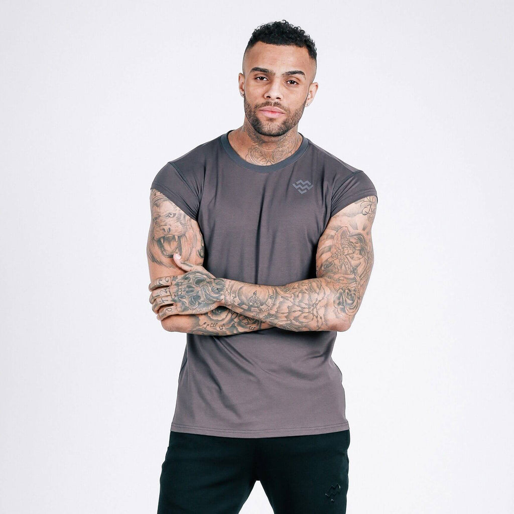 Flow Capped Sleeve T-Shirt (Dark Grey) - Machine Fitness