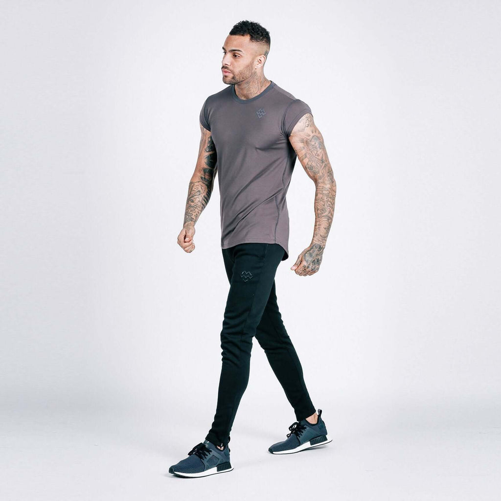 Flow Capped Sleeve T-Shirt (Dark Grey) - Machine Fitness