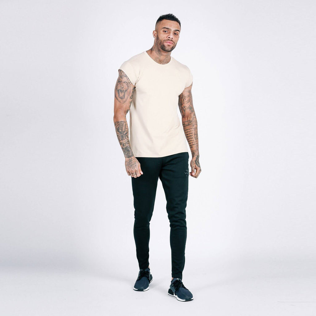 Flow Capped Sleeve T-Shirt (Off White) - Machine Fitness