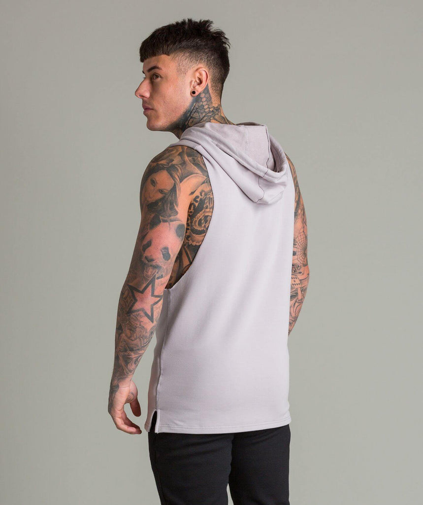 Flow Cut Off Hoodie (Stone) - Machine Fitness