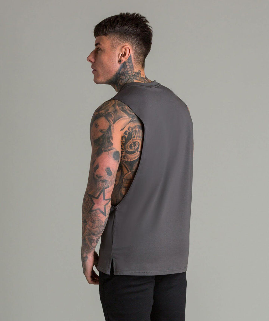 Flow Cut Off T-Shirt (Dark Grey) - Machine Fitness