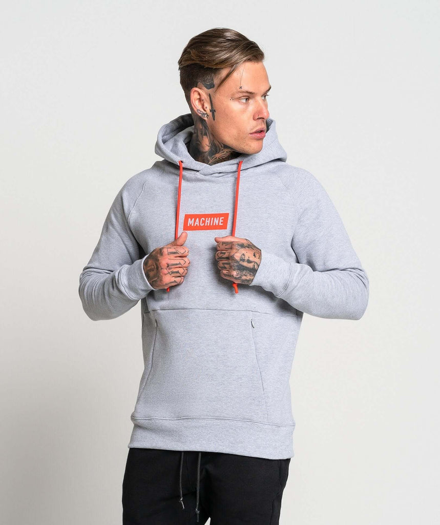 Pursuit Stampd Pullover (Marl Grey/Orange) - Machine Fitness