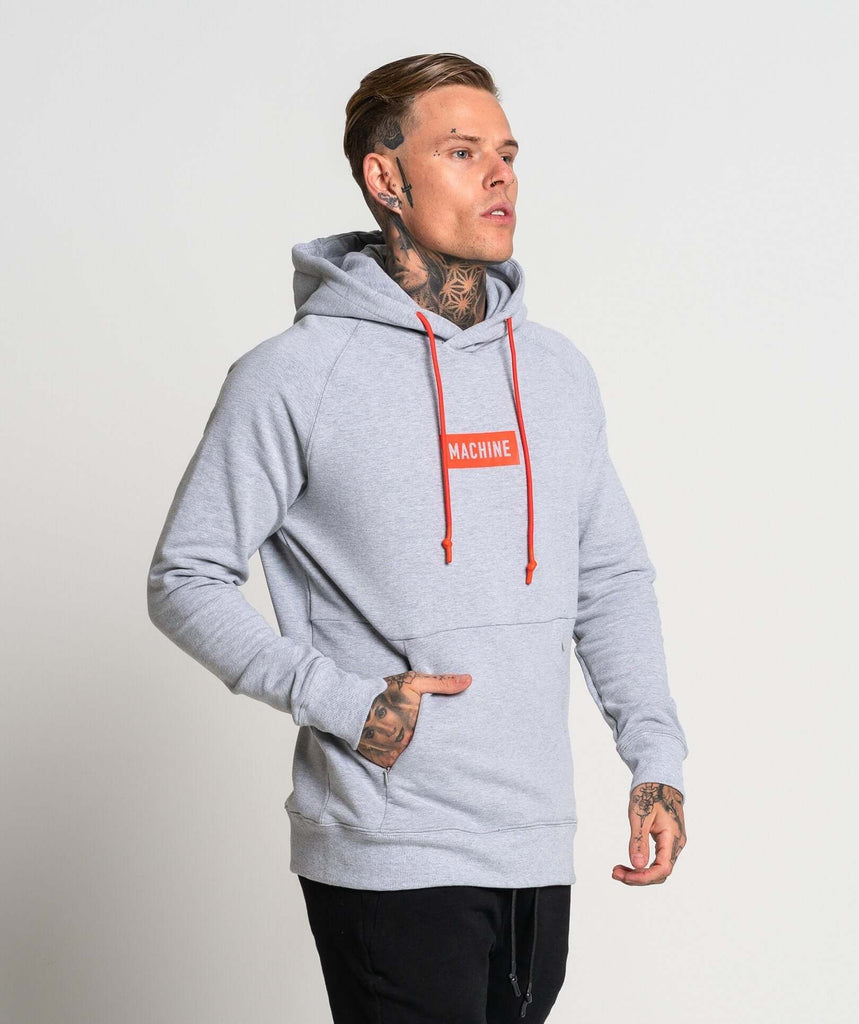 Pursuit Stampd Pullover (Marl Grey/Orange) - Machine Fitness