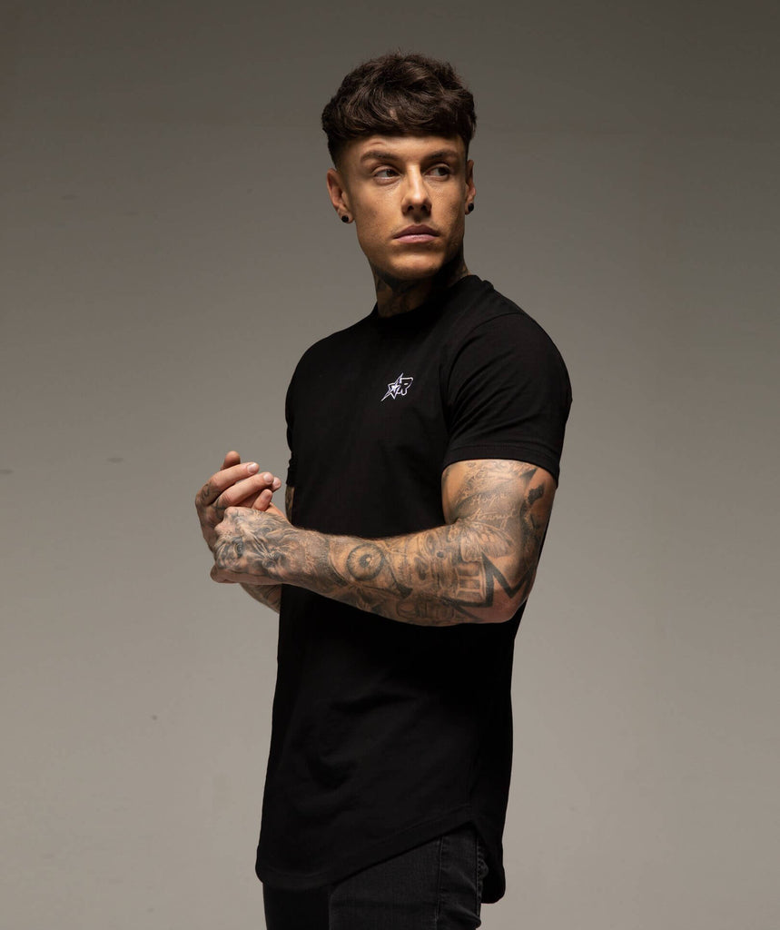 Rated Curved Hem T-Shirt (Black) - Machine Fitness