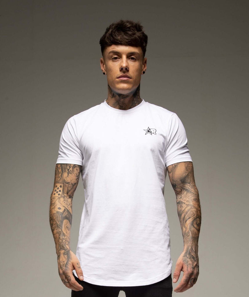 Rated Curved Hem T-Shirt (White) - Machine Fitness