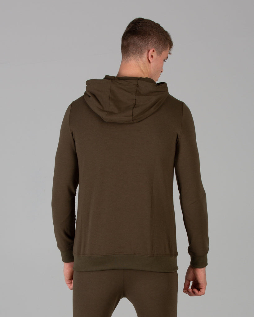 Rated Fitted Zip Up Hoodie (Khaki) - Machine Fitness