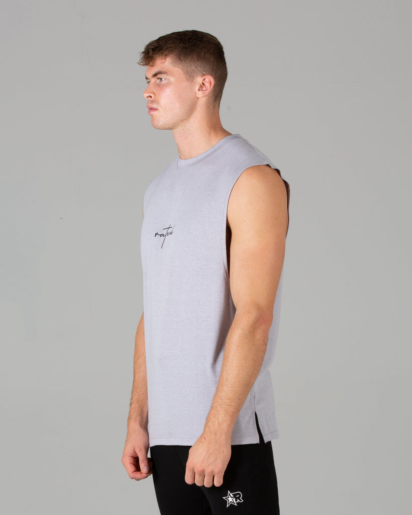 Rated Split Hem Cut-Off (Grey) - Machine Fitness