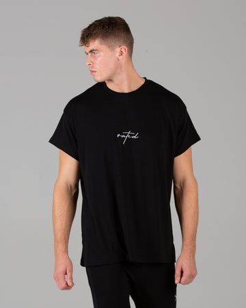 Rated Split Hem T-Shirt (Black) - Machine Fitness