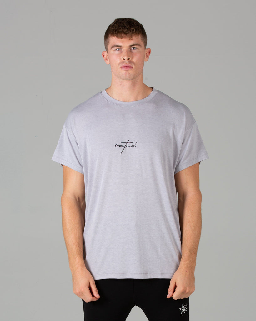 Rated Split Hem T-Shirt (Grey) - Machine Fitness