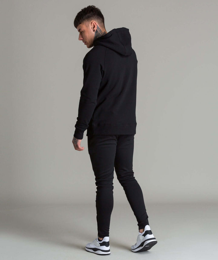 Statement Pullover Hoodie (Black/Black) - Machine Fitness