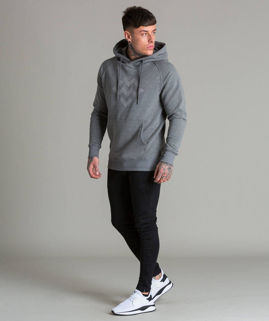 Statement Pullover Hoodie (Grey) - Machine Fitness