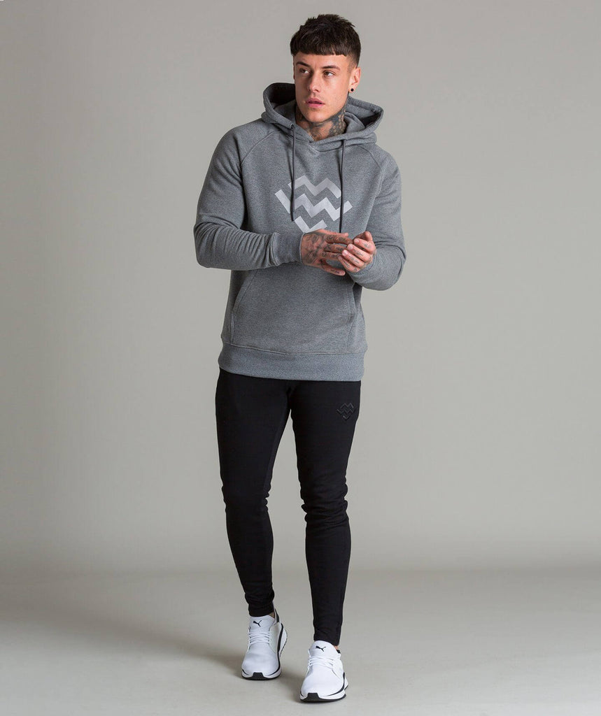 Statement Pullover Hoodie (Grey) - Machine Fitness