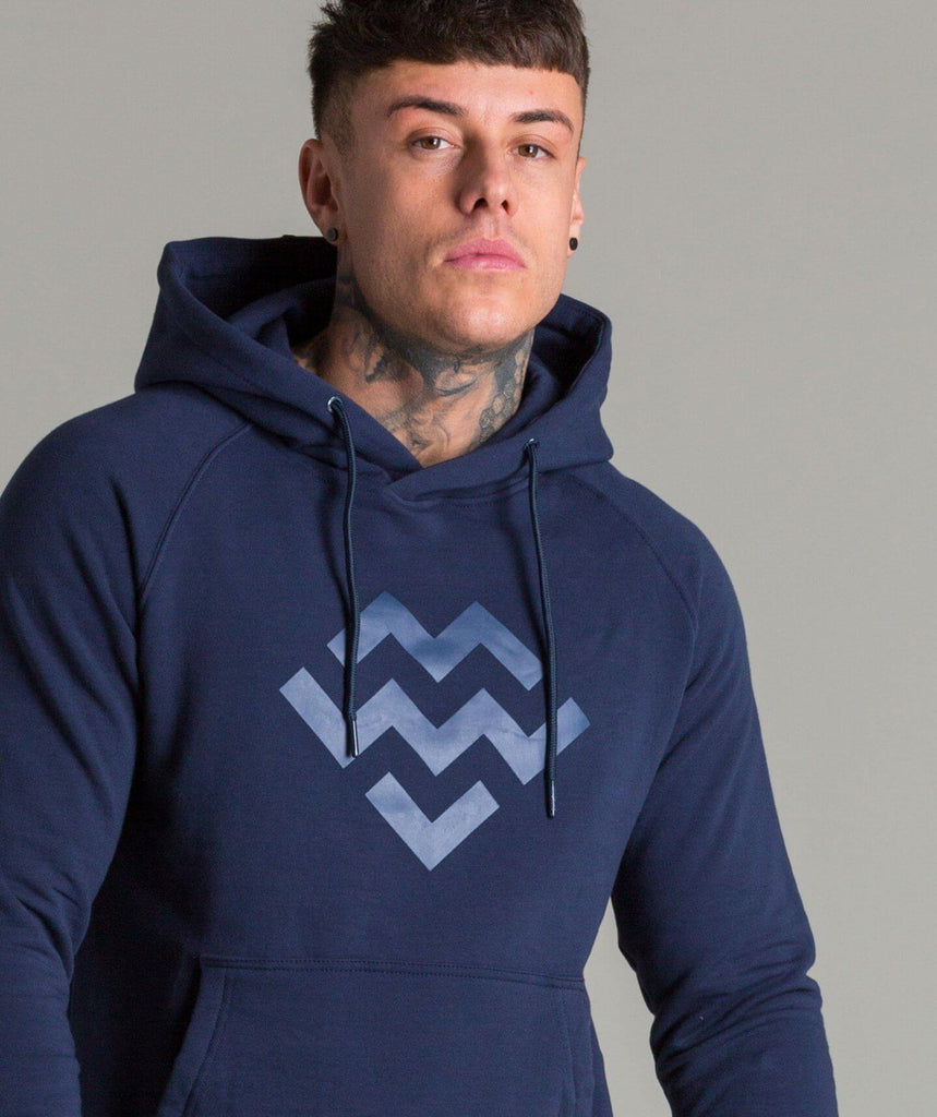 Statement Pullover Hoodie (Navy) - Machine Fitness