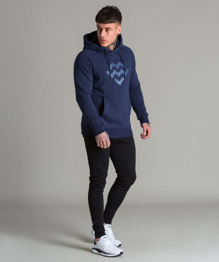 Statement Pullover Hoodie (Navy) - Machine Fitness