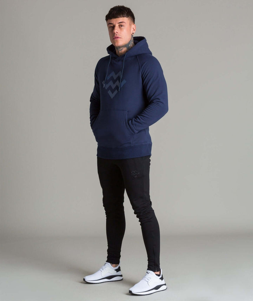 Statement Pullover Hoodie (Navy) - Machine Fitness