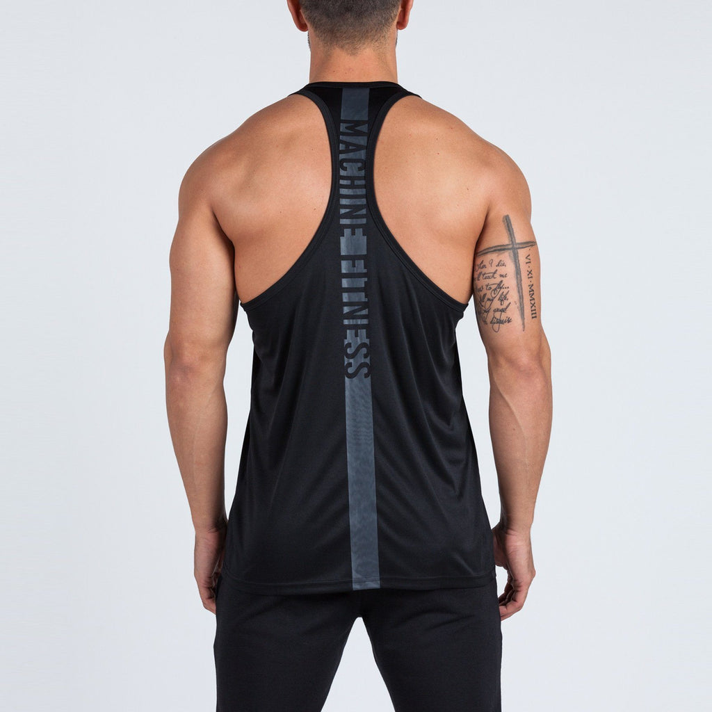 Strike Stringer Vest (Black/Black) - Machine Fitness