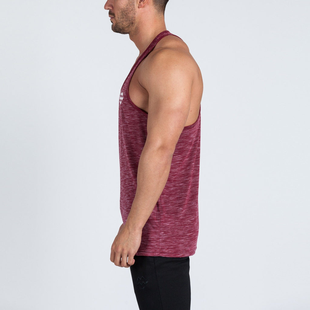 V2 Futura Small Logo Branded Stringer Vest (Burgundy/White Slub) - Machine Fitness