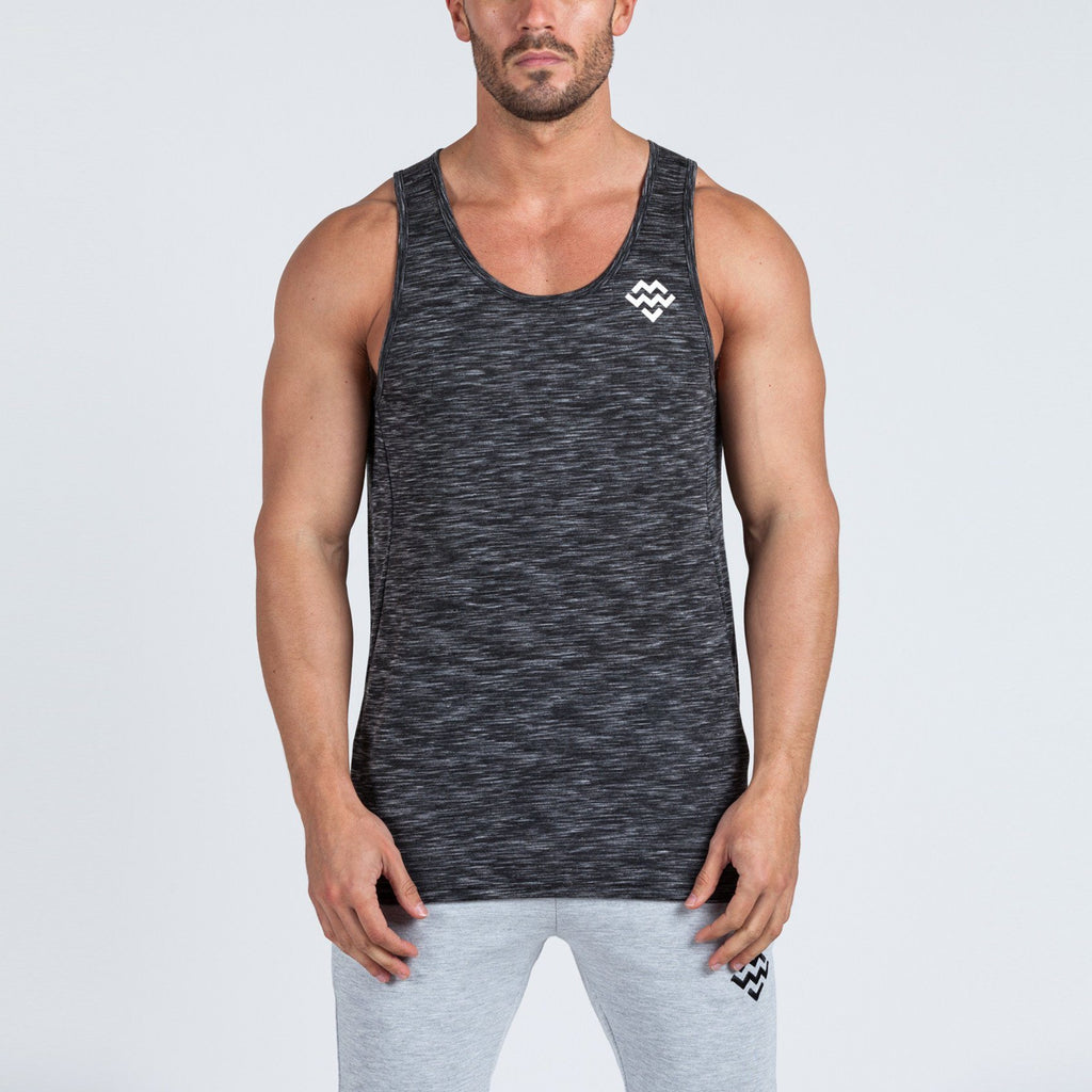 V2 Futura Small Logo Branded Tank (Black/White Slub) - Machine Fitness