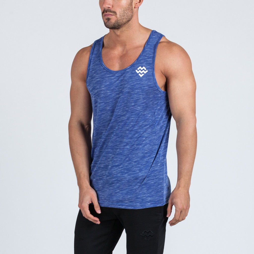 V2 Futura Small Logo Branded Tank (Sapphire Blue Slub) - Machine Fitness