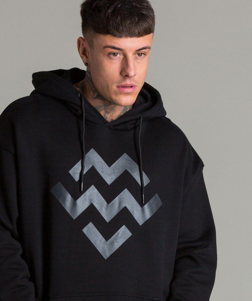 Warm Up Oversized Hoodie (Black/Black) - Machine Fitness